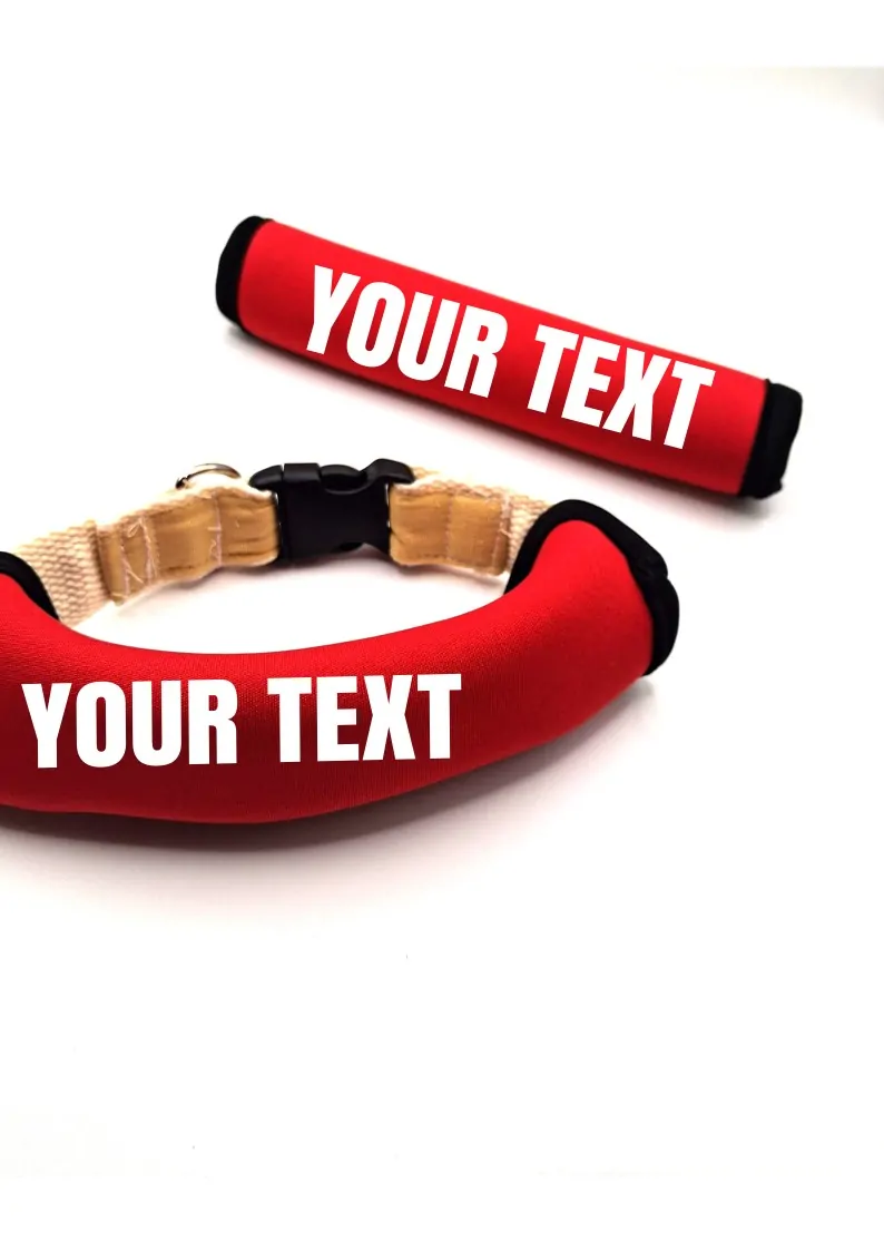 Personalised Neoprene Dog Leash sleeve-Red